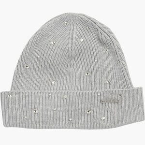 Michael Kors Silver-Embellished Gray Beanie
